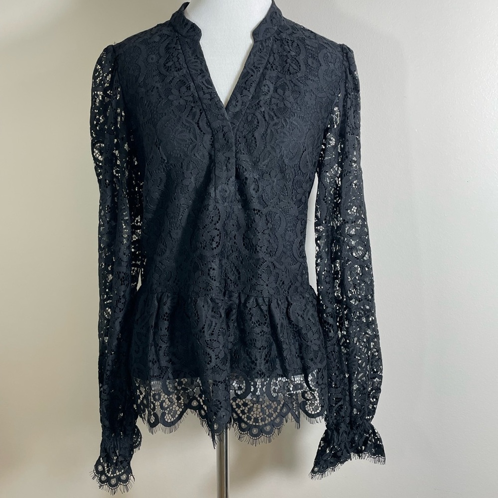 NWT Lilly Pulitzer Black Lace Blouse